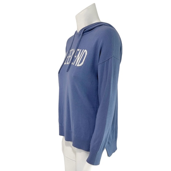 Rachel Zoe Weekend Hoodie Lightweight Knit Sweater Pullover Top Long Sleeve Blue - Picture 5 of 14